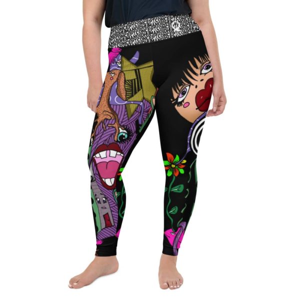 HC Plus Size Leggings Crazy Friends Black