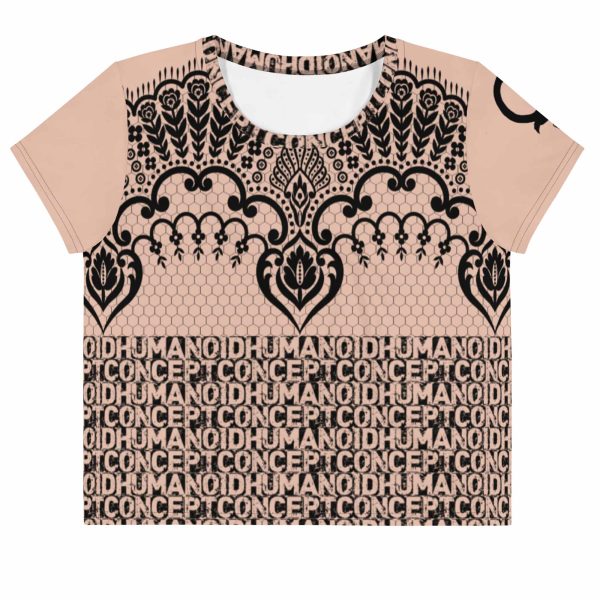 HC Crop Tee Nude Lace