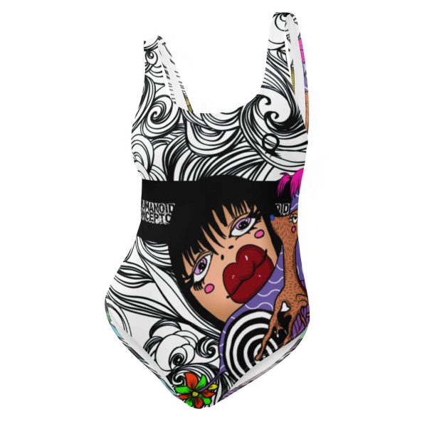 HC One-Piece Swimsuit Crazy Friends White