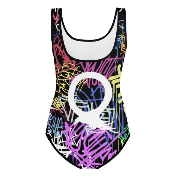 HC Youth Swimsuit Graffiti Tiger Stylish Bun - Image 2