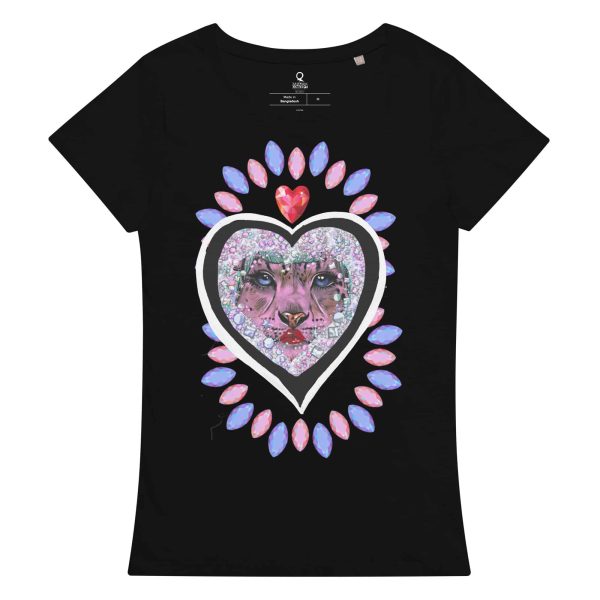 HC Women’s Basic Organic T-Shirt Tiger Crystal Heart