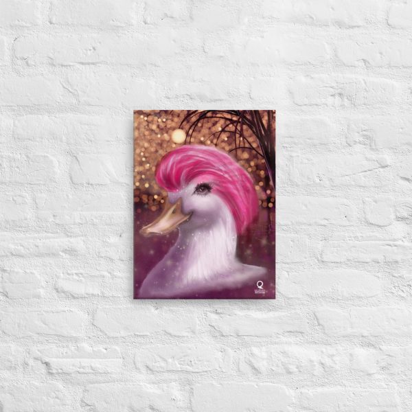 Canvas Pink Duck In The Lake - Image 3