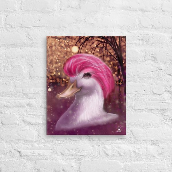 Canvas Pink Duck In The Lake - Image 4