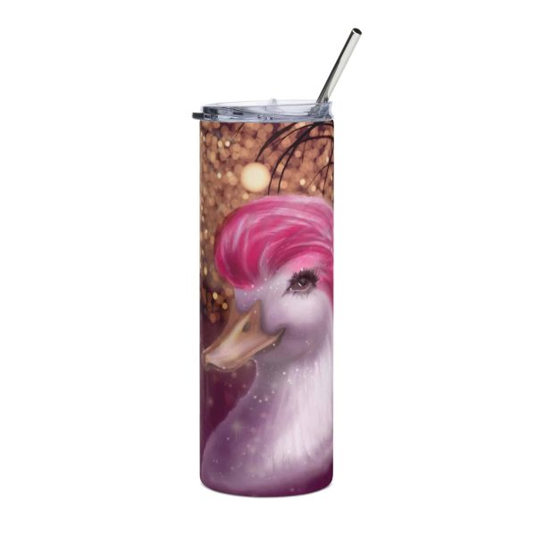 Stainless Steel Tumbler Pink Duck In The Lake