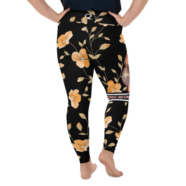 HC Plus Size Leggings Rabbit WIth Orange Flowers - Image 2