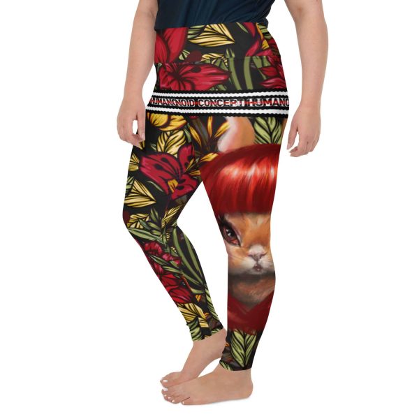 HC Plus Size Leggings Rabbit In The Garden - Image 4