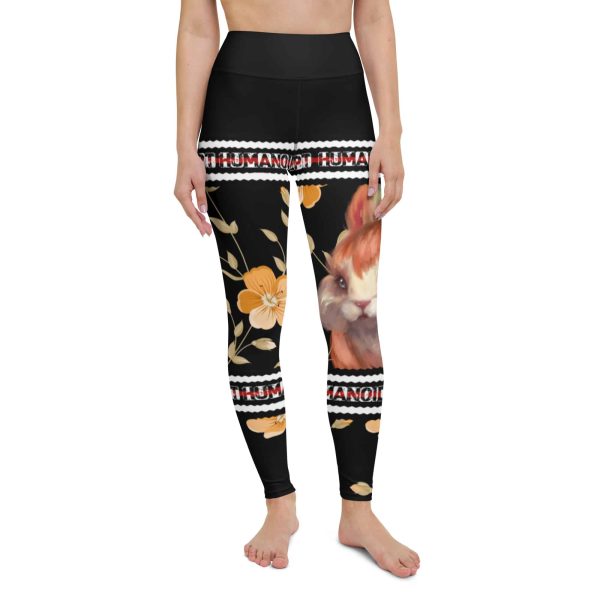 HC Yoga Leggings Rabbit With Orange Flowers