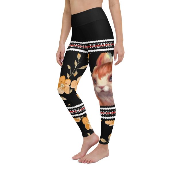 HC Yoga Leggings Rabbit With Orange Flowers - Image 3