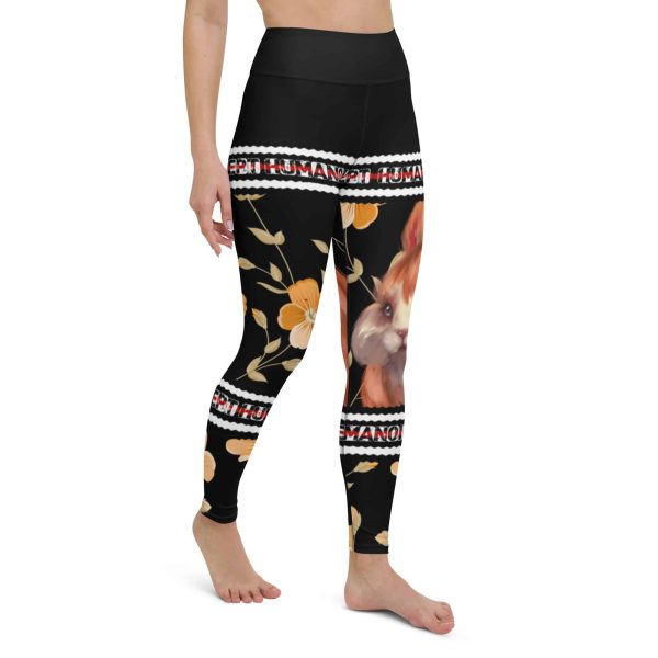 HC Yoga Leggings Rabbit With Orange Flowers - Image 5