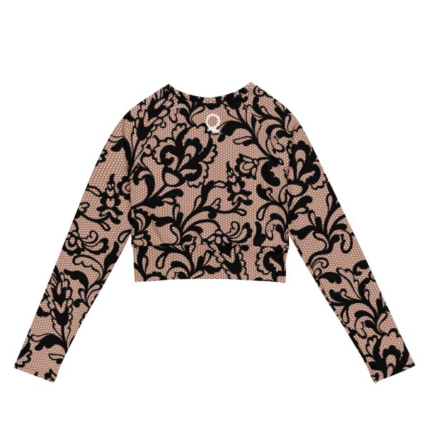 HC Recycled long-sleeve crop top lace nude - Image 2