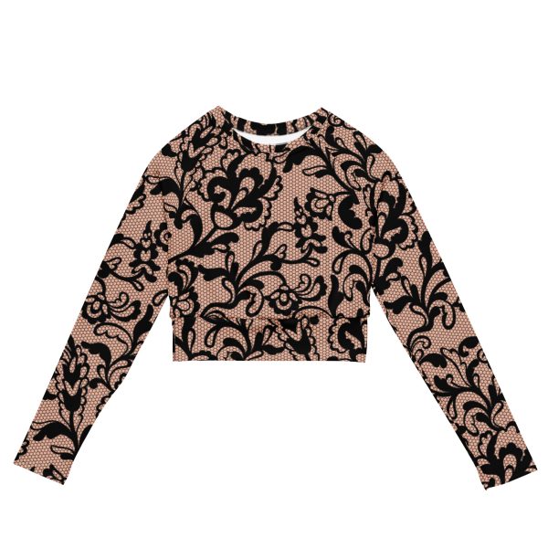 HC Recycled long-sleeve crop top lace nude