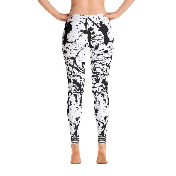 HC White leggings black ink splatter - Image 2