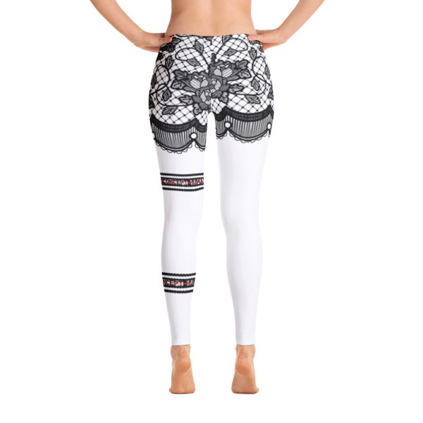 HC White leggings with black lace and tapes - Image 2