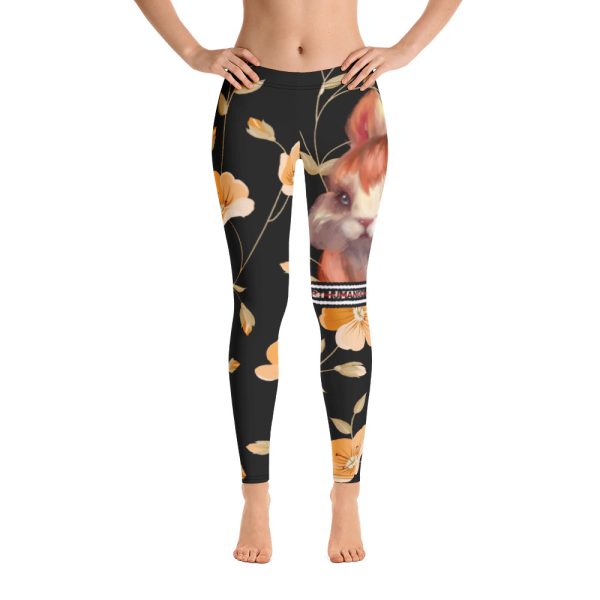 HC Leggings with Rabbit & Orange Flowers