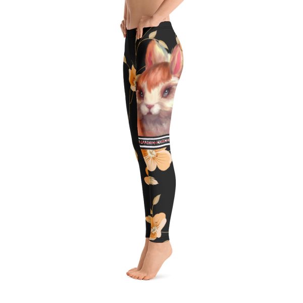 HC Leggings with Rabbit & Orange Flowers - Image 3