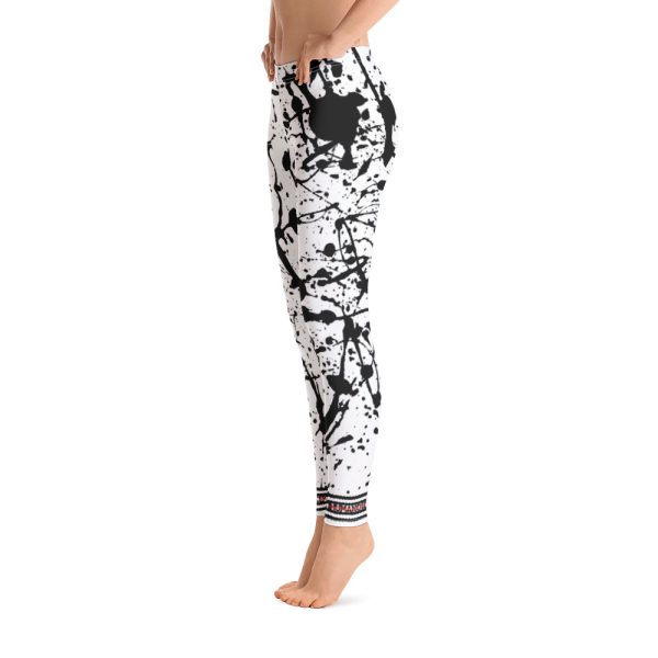 HC White leggings black ink splatter - Image 3