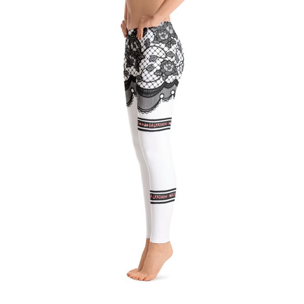 HC White leggings with black lace and tapes - Image 3