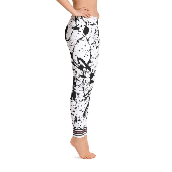 HC White leggings black ink splatter - Image 4