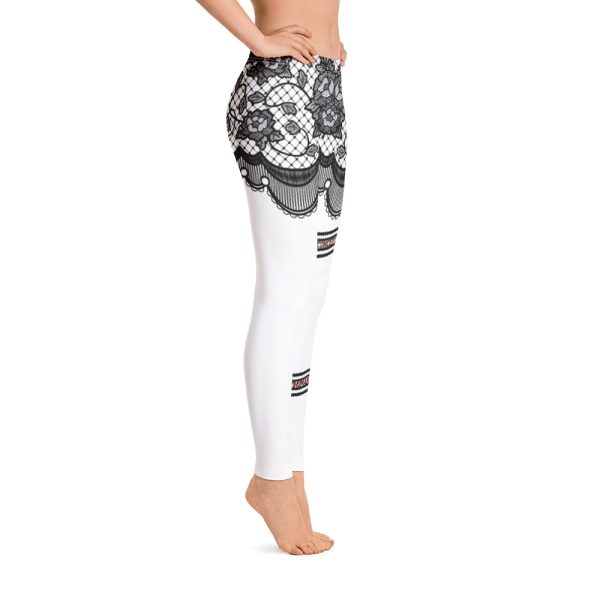 HC White leggings with black lace and tapes - Image 4