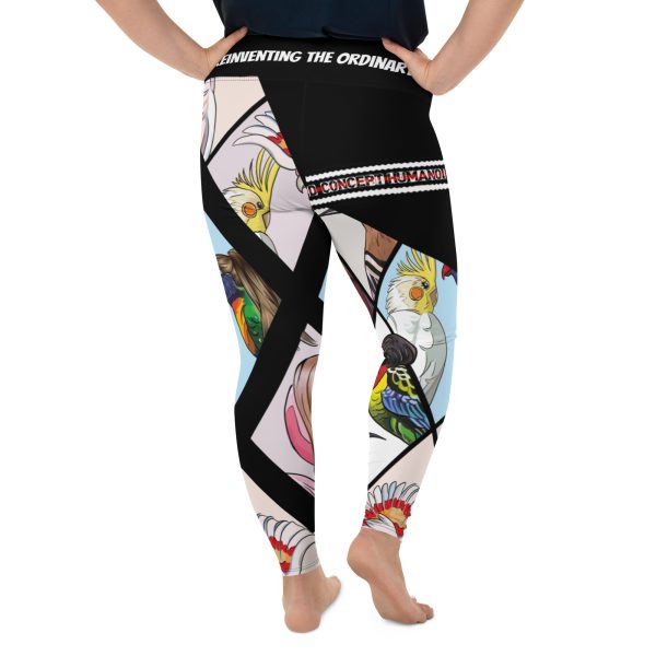 HC Plus Size Leggings with parrots in triangles - Image 2