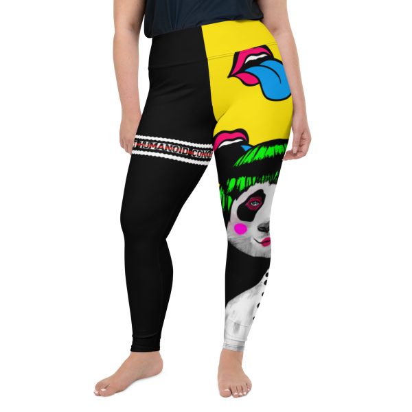 HC Plus size leggings panda with blue tongues