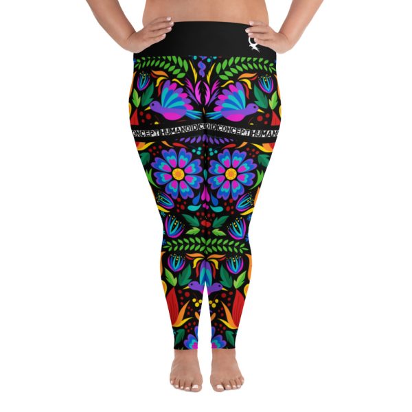 HC Plus size leggings Mexican flowers & birds