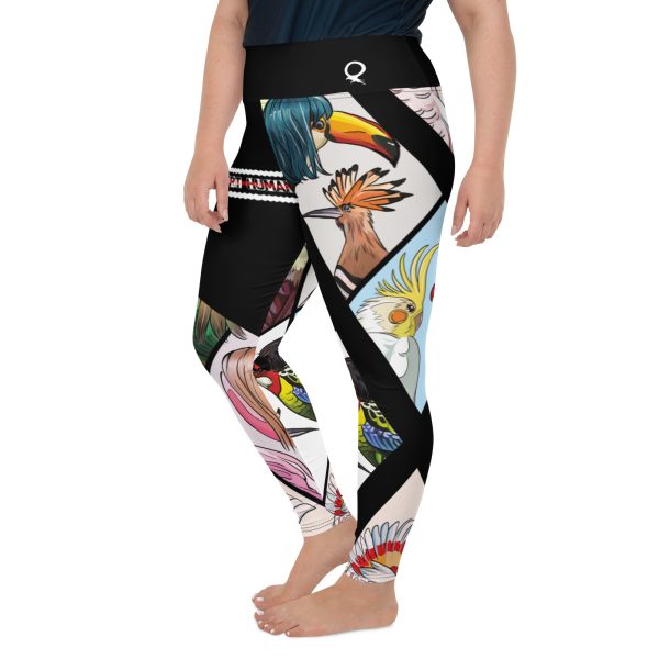 HC Plus Size Leggings with parrots in triangles - Image 4