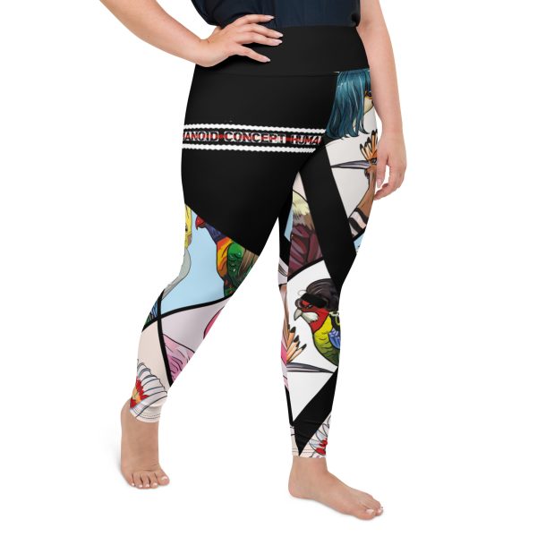 HC Plus Size Leggings with parrots in triangles - Image 3