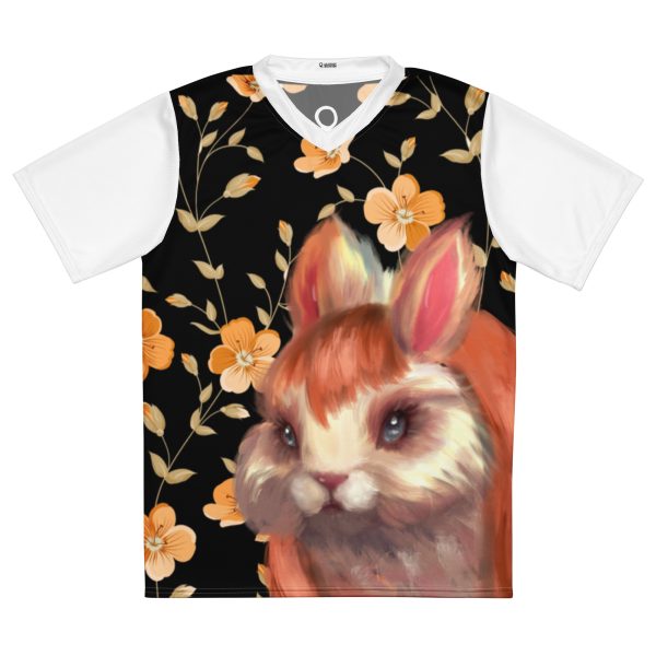 HC Recycled jersey with rabbits and orange flowers