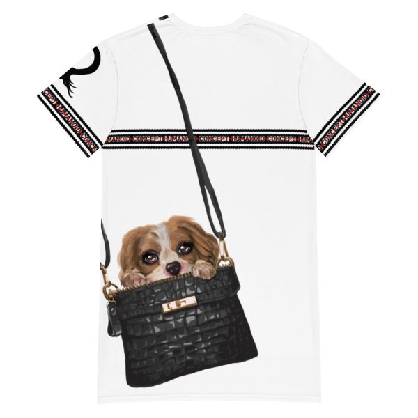 HC White T-shirt dress puppy in the purse