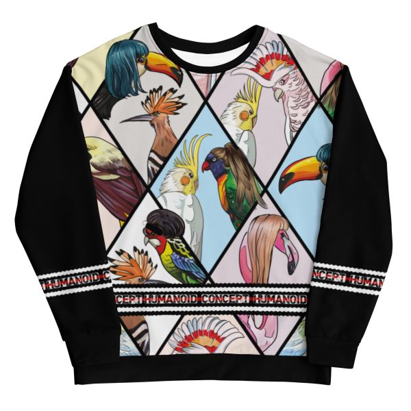 HC Unisex sweatshirt parrots in triangles