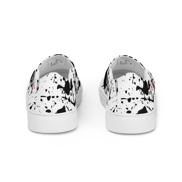 HC Unisex slip-on canvas white shoes with splatter ink - Image 3