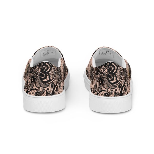 HC slip-on canvas nude shoes with lace frame - Image 3