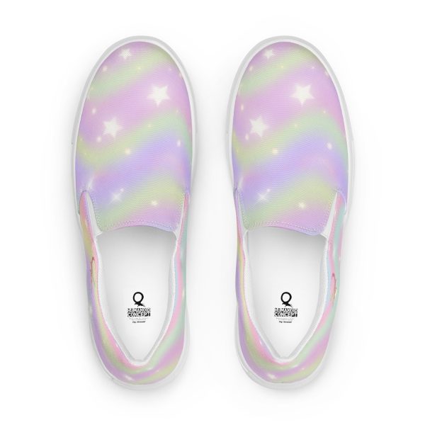 HC slip-on canvas shoes with rainbow pattern