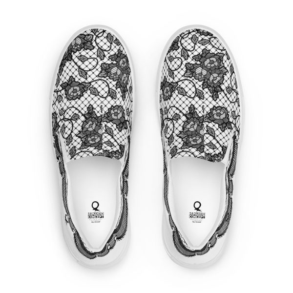 HC slip-on canvas white shoes with lace