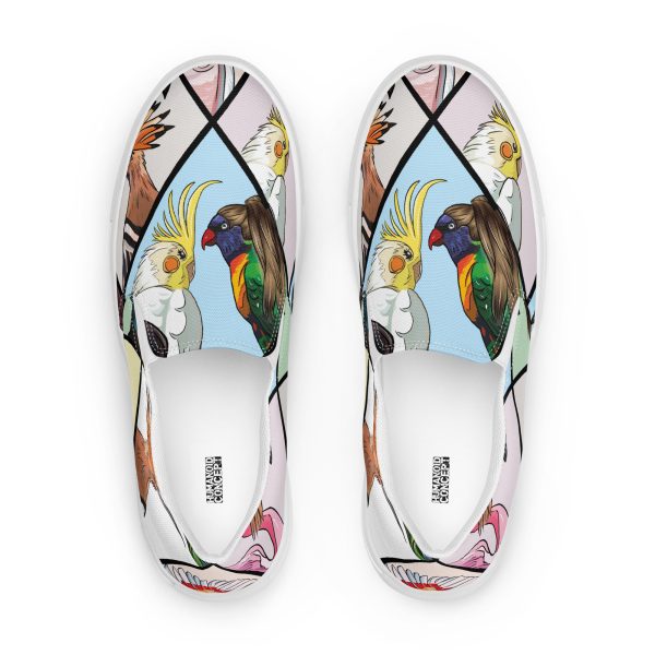 HC unisex slip-on canvas shoes parrots triangles