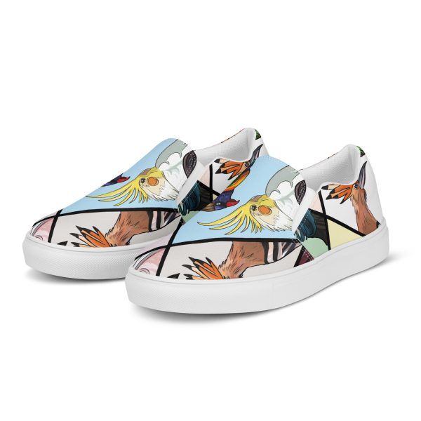 HC unisex slip-on canvas shoes parrots triangles - Image 2