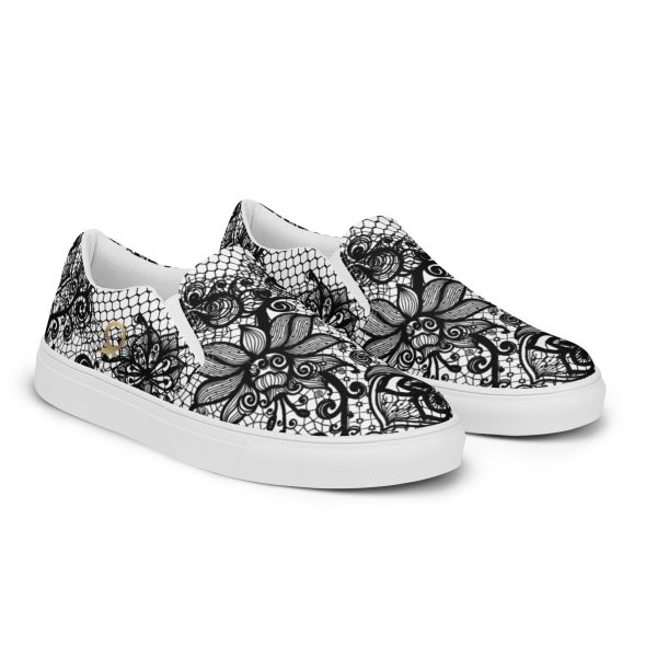 HC slip-on canvas white shoes with lace frame - Image 4