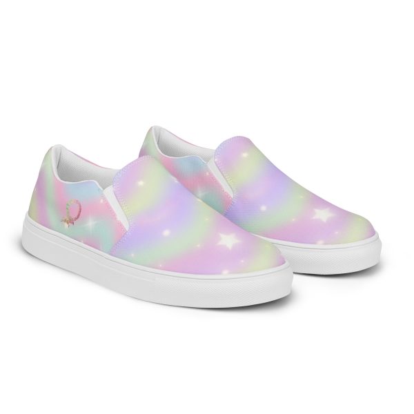 HC slip-on canvas shoes with rainbow pattern - Image 4