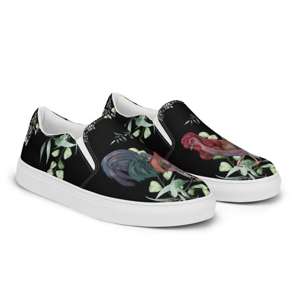 HC slip-on canvas black shoes with leaves & chickens - Image 4