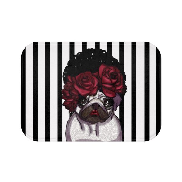 HC Bath Mat Bouquet Pug