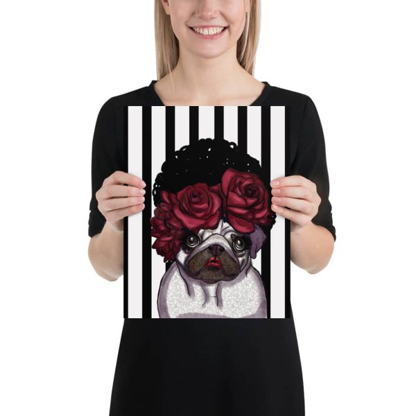 HC Bouquet Pug Poster