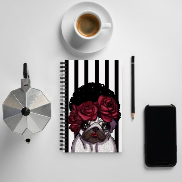 HC Spiral Bouquet Pug Notebook