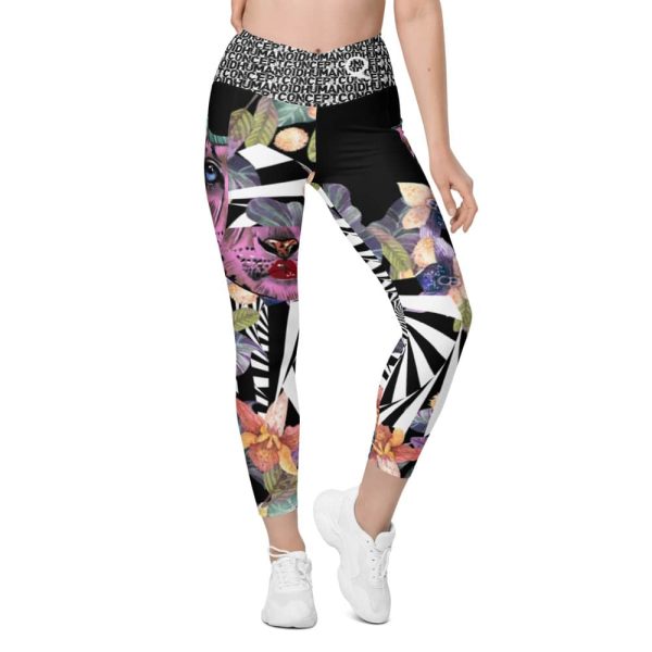 HC Crossover leggings With Pockets Tiger Stylish Bun