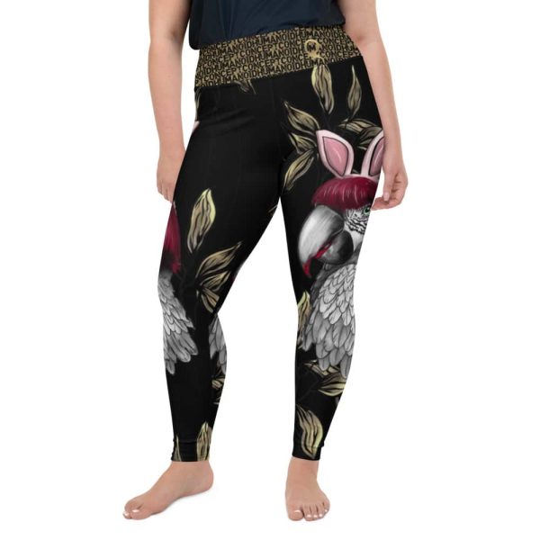 HC Plus Size Leggings Parrot Bunny Black