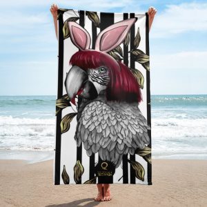 HC Towel Parrot Bunny White Stripes