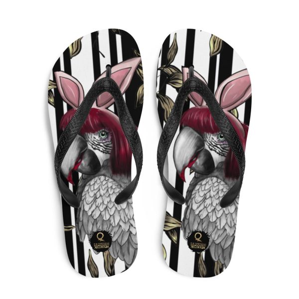 HC Flip-Flops Parrot Bunny White Stripes